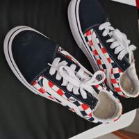 Vans old skool sneakers blu rosse e bianche tg 38