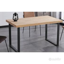 Tavolo da pranzo , ,piano in rovere massello