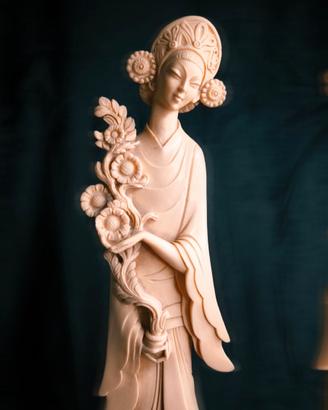 Coppia Sculture Orientali Vintage Anni '70 – 48 cm