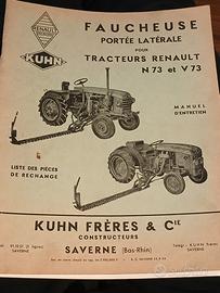 Libretto barra falciante laterale Kuhn d'epoca 