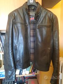 Matchless giacca pelle nera racer moto XL belstaff