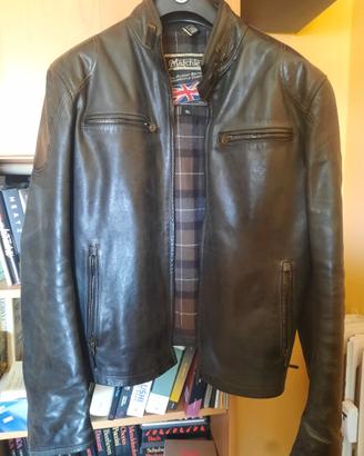 Matchless giacca pelle nera racer moto XL belstaff
