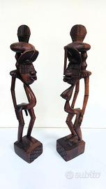 Coppia di sculture Senufo in legno, Costa d’Avorio