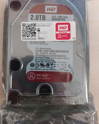 Hard Disk WD Red 2TB WD20EFRX NAS CMR – nuovo