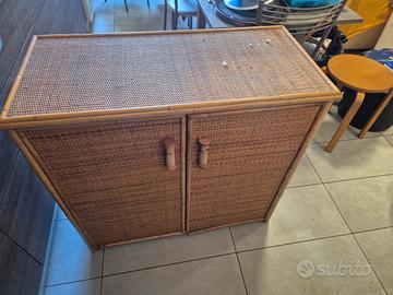  2 credenze rattan bambu