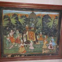 Quadro dipinto su stoffa 