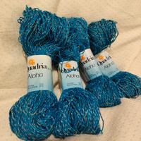 4 matasse di cotone azzurro