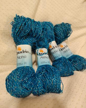 4 matasse di cotone azzurro
