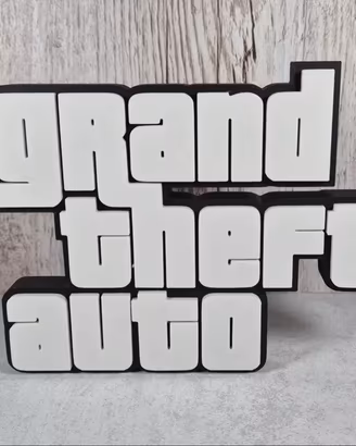 Insegna Logo GTA Grand Theft Auto 3D Gaming Desk