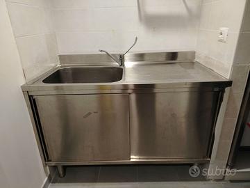 Lavello professionale in acciaio inox 140×70 cm