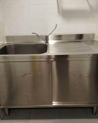 Lavello professionale in acciaio inox 140×70 cm