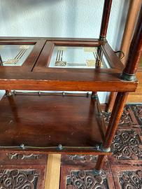 Carrello bar vintage Art Déco legno e vetro