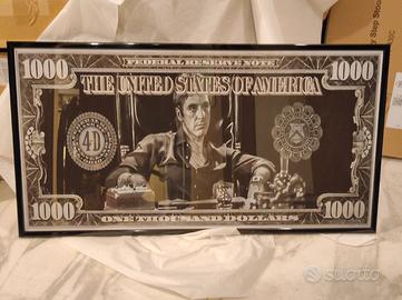 Poster Tony Montana Scarface con cornice vetrata.