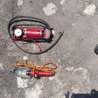 Compressore a pedale + Lampada da officina vintage