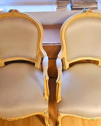 Sedia Barocco Silik legno foglia Oro