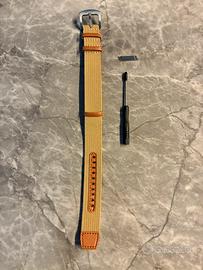 Nuovo cinturino beige con inserti in pelle 20mm