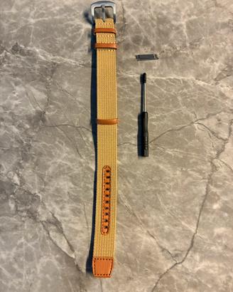 Nuovo cinturino beige con inserti in pelle 20mm