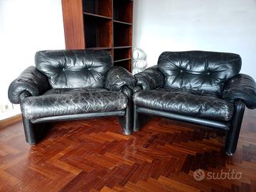 Poltrone in pelle anni 70 Gavina
