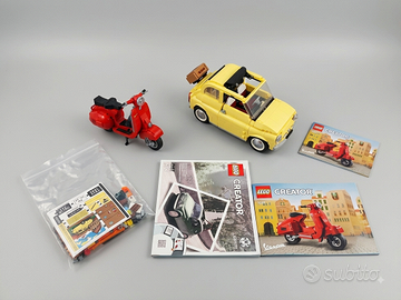 LEGO Fiat 500 + Vespa 125 Come Nuovi!