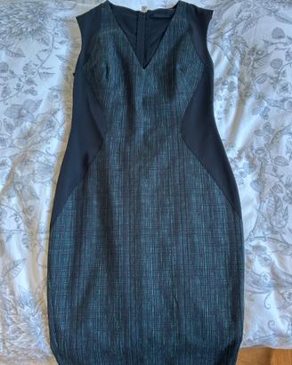 PINKO vestito tubino donna 40 verde/nero jacquard 