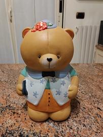Salvadanaio ceramica a forma di orsetto