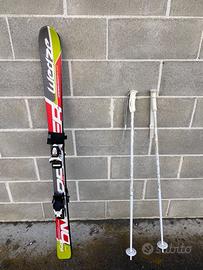Sci unisex taglia 140cm con bastoni, ritiro a mano