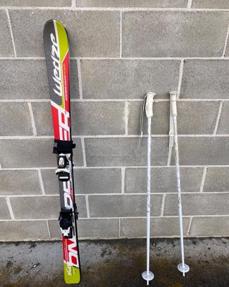 Sci unisex taglia 140cm con bastoni, ritiro a mano