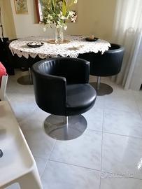 tavolo da pranzo con poltroncine girevoli Vintage 