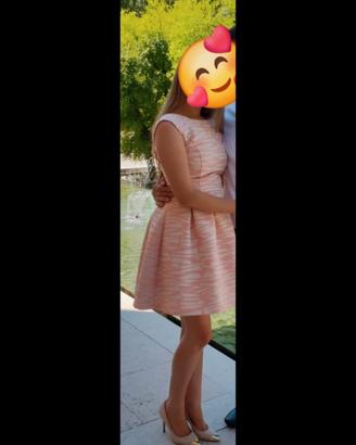 Abito cerimonia  rosa cipria taglia  42 M