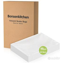 Sacchetti sottovuoto alimenti 50 buste 20x30 cm