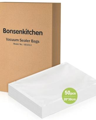 Sacchetti sottovuoto alimenti 50 buste 20x30 cm