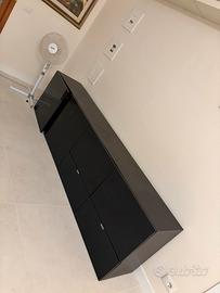 Mobile tv nero lucido 240 cm