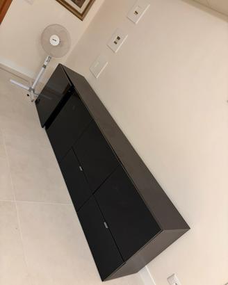 Mobile tv nero lucido 240 cm