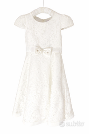 Vestito cerimonia bambina bianco elegante pizzo