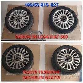 N.4 RUOTE IN LEGA MIS.15 POLLICI x Fiat 500