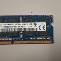 modulo RAM sodimm 4 GB DDR3 pc3 testata 