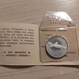 Medaglia ARGENTO anno 1974 AGIP-FERRARI FDC