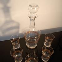 Set per liquore, caraffa con 5 bicchierini