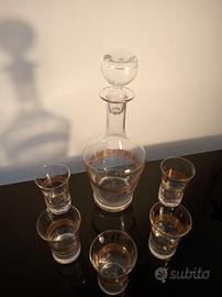 Set per liquore, caraffa con 5 bicchierini