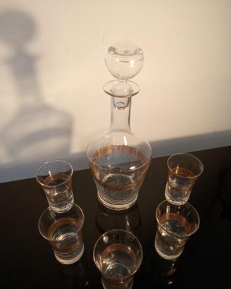 Set per liquore, caraffa con 5 bicchierini