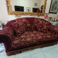 Divano da salotto vintage classico bordeaux 