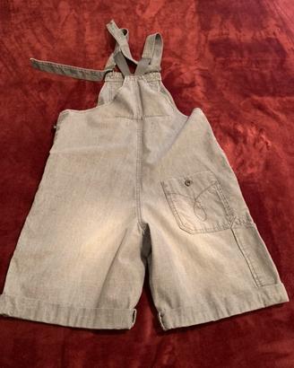 Salopette in jeans grigia