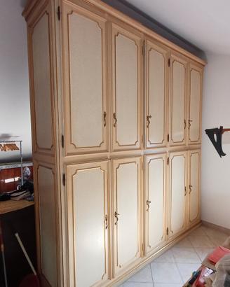 Armadio classico color avorio, 6 ante