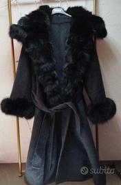 cappotto con pelliccia sintetica  rimovibile 
