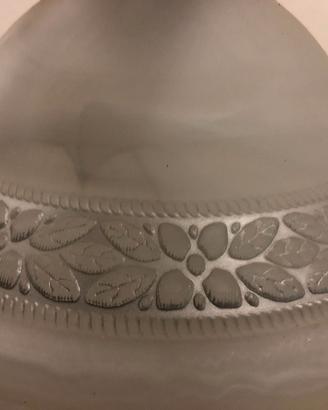 Lampadario tondo in vetro lavorato