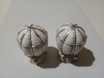 Bomboniera set 2 mongolfiere bianche con pietre 