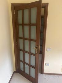 5 Porte legno massello marrone e vetro 80 x 210