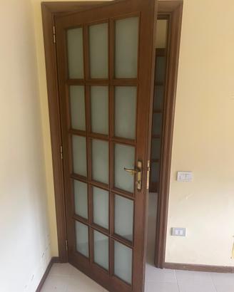 5 Porte legno massello marrone e vetro 80 x 210