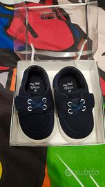 scarpe neonato chicco senza suola numero 19 blu