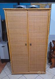 armadio e 4 mobiletti in vimini